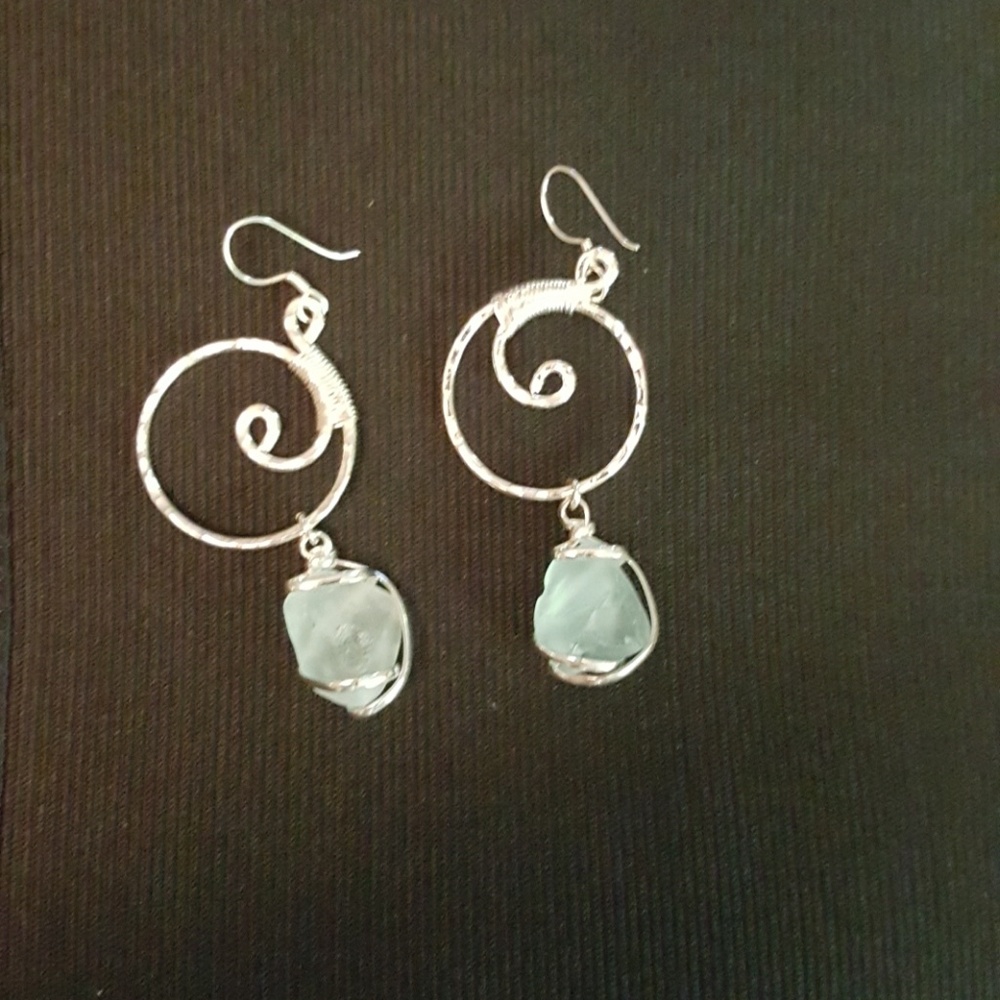 sterling with sea glass earrings